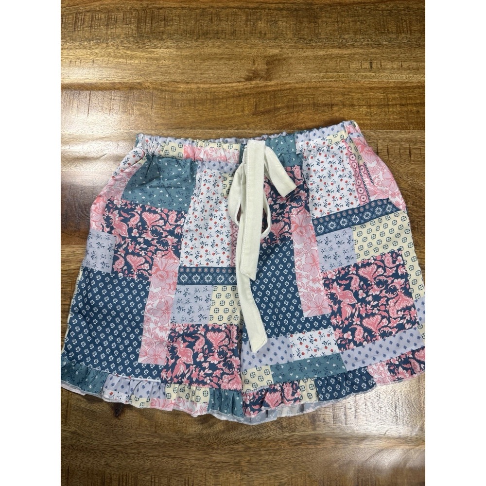 Simply Southern‎ Shorts Womens Large Patchwork Floral Boho Lounge Elastic Waist